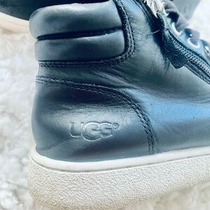 UGG Black Leather Sneakers